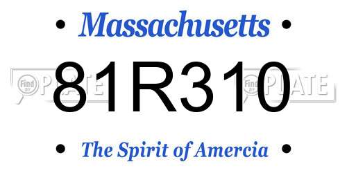 81R310 Massachusetts License Plate