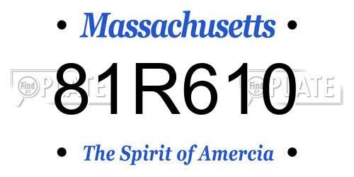 81R610 Massachusetts License Plate