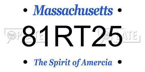 81RT25 Massachusetts License Plate