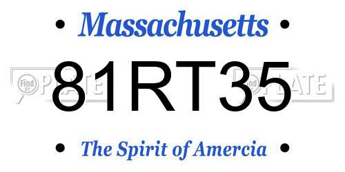 81RT35 Massachusetts License Plate