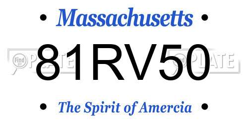 81RV50 Massachusetts License Plate