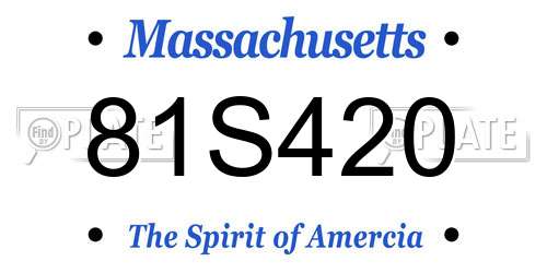 81S420 Massachusetts License Plate