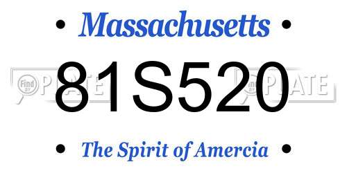 81S520 Massachusetts License Plate