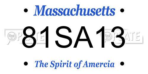 81SA13 Massachusetts License Plate