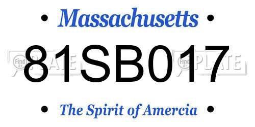 81SB017 Massachusetts License Plate