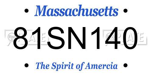 81SN140 Massachusetts License Plate