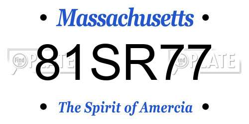 81SR77 Massachusetts License Plate
