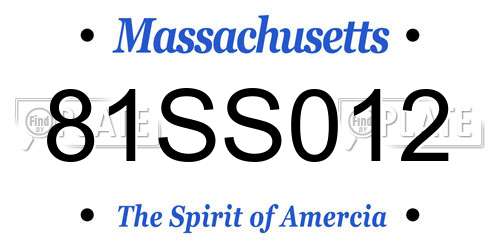 81SS012 Massachusetts License Plate