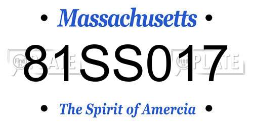 81SS017 Massachusetts License Plate