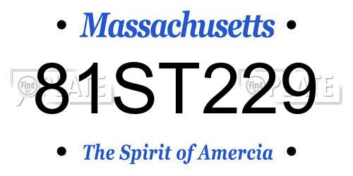 81ST229 Massachusetts License Plate