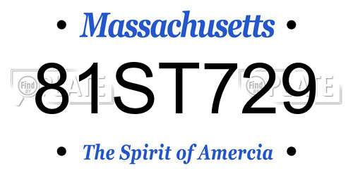 81ST729 Massachusetts License Plate