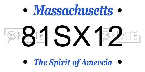 81SX12 Massachusetts License Plate