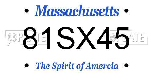 81SX45 Massachusetts License Plate
