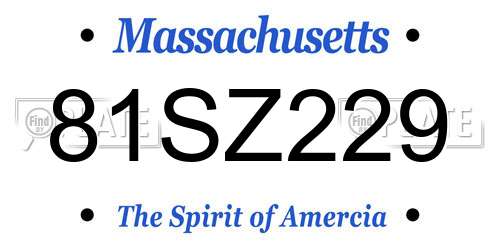 81SZ229 Massachusetts License Plate