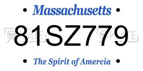 81SZ779 Massachusetts License Plate