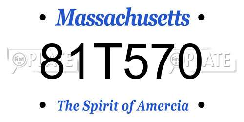 81T570 Massachusetts License Plate