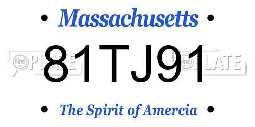 81TJ91 Massachusetts License Plate