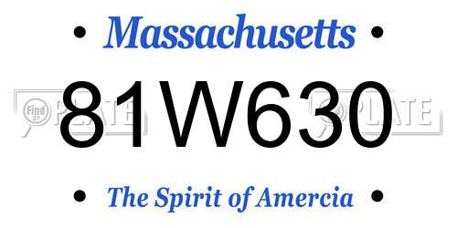 81W630 Massachusetts License Plate