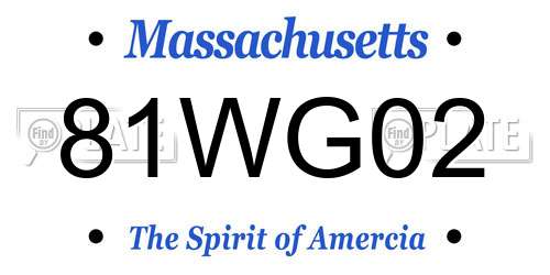 81WG02 Massachusetts License Plate