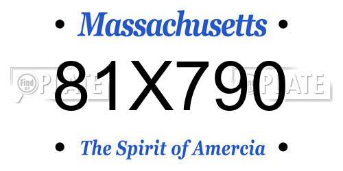 81X790 Massachusetts License Plate
