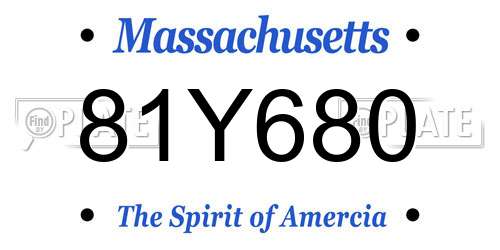 81Y680 Massachusetts License Plate