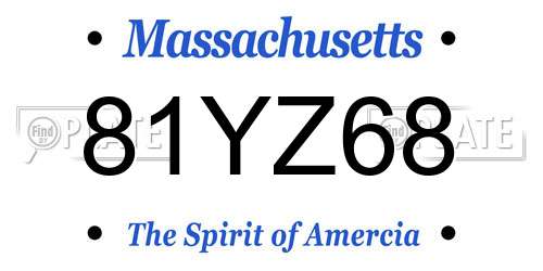 81YZ68 Massachusetts License Plate