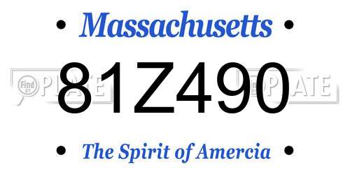 81Z490 Massachusetts License Plate