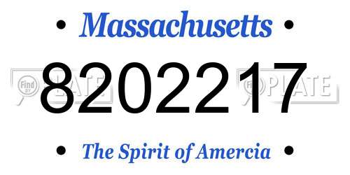 8202217 Massachusetts License Plate