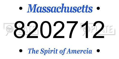8202712 Massachusetts License Plate