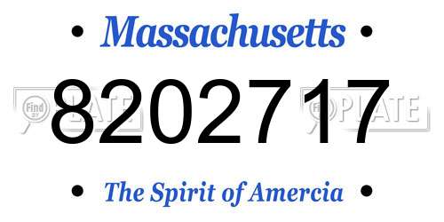 8202717 Massachusetts License Plate