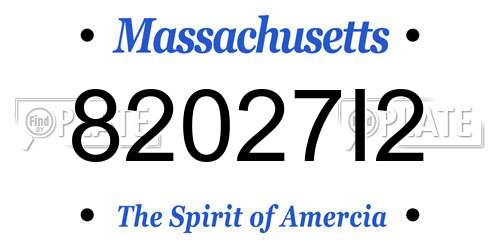 82027I2 Massachusetts License Plate