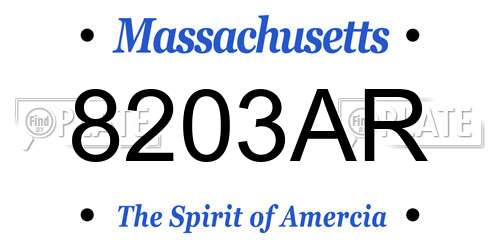 8203AR Massachusetts License Plate