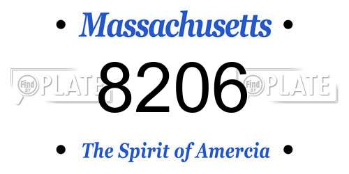8206 Massachusetts License Plate