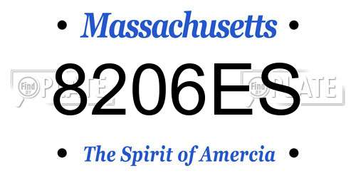 8206ES Massachusetts License Plate
