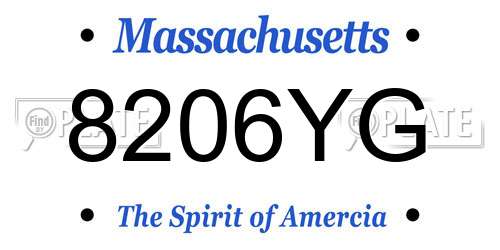 8206YG Massachusetts License Plate