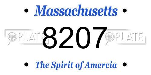 8207 Massachusetts License Plate