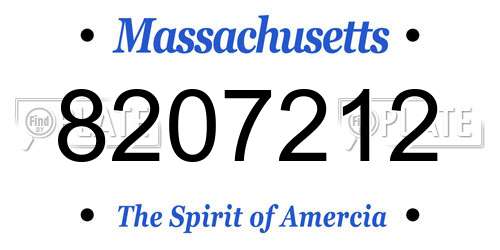 8207212 Massachusetts License Plate