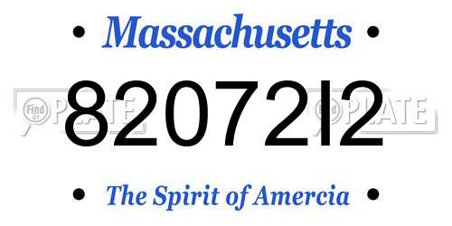 82072I2 Massachusetts License Plate
