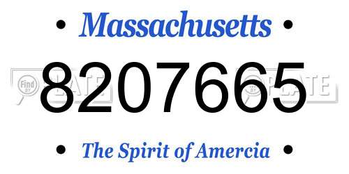 8207665 Massachusetts License Plate