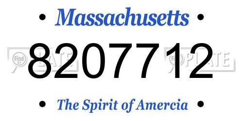 8207712 Massachusetts License Plate