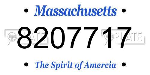 8207717 Massachusetts License Plate