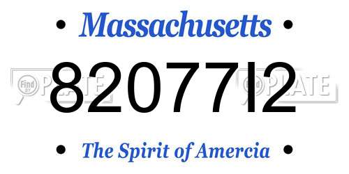 82077I2 Massachusetts License Plate