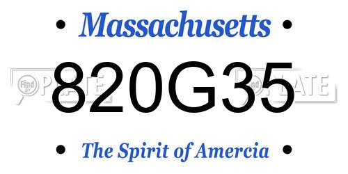 820G35 Massachusetts License Plate