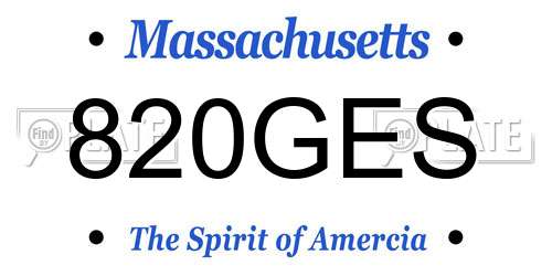 820GES Massachusetts License Plate
