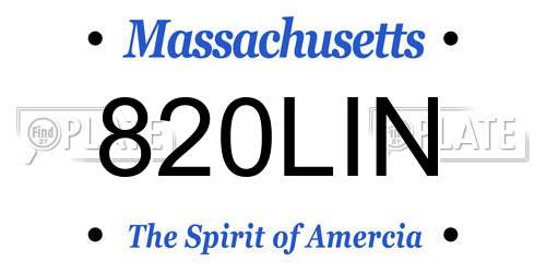 820LIN Massachusetts License Plate