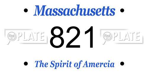 821 Massachusetts License Plate