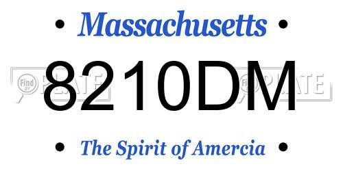 8210DM Massachusetts License Plate
