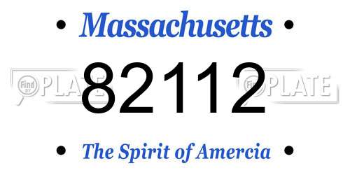 82112 Massachusetts License Plate