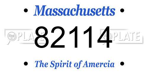 82114 Massachusetts License Plate