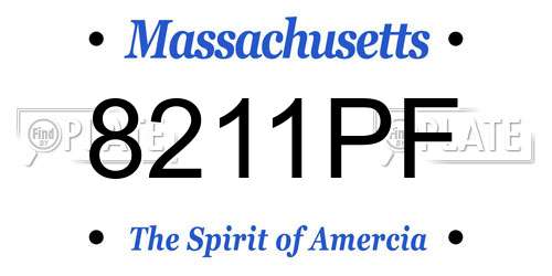 8211PF Massachusetts License Plate